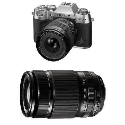 FUJIFILM  appareil photo hybride x-t50 silver + 16-50 + 55-200 