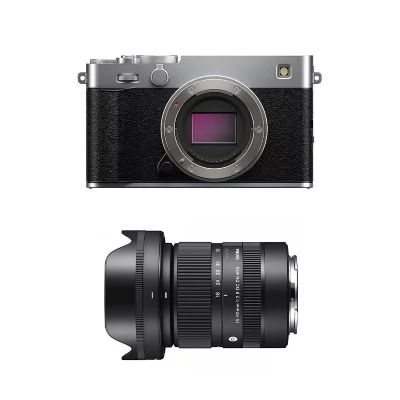 FUJIFILM  X-E5 Silver + Sigma 18-50 f/2.8 DC DN Contemporary - Neuf
