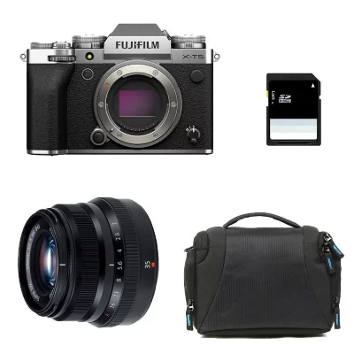 FUJIFILM  X-T5 Silver + 35mm f/2 WR Garanti 3 ans + Sac + Carte SD 8 Go
