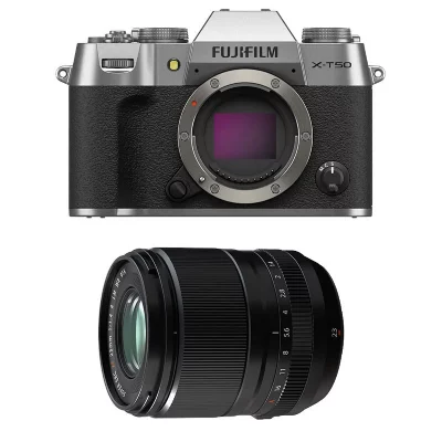 FUJIFILM  X-T50 SILVER + 23mm f/1.4 WR Garanti 3 ans