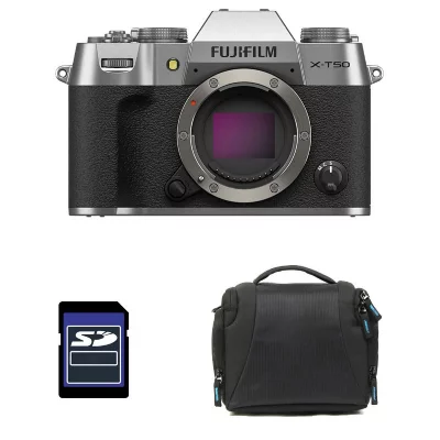 FUJIFILM  X-T50 SILVER Garanti 3 ans + Sac + Carte SD 8 Go