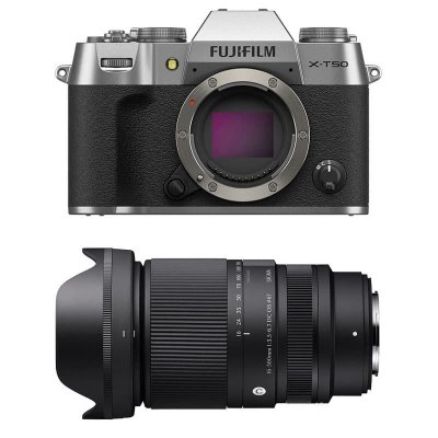 FUJIFILM  x-t50 silver + sigma 16-300mm f3.5-6.7 dc os contemporary
