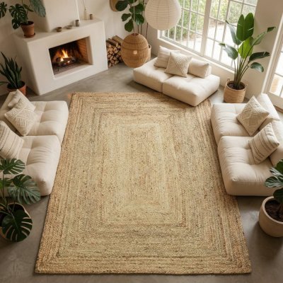 THE DECO FACTORY FULL Tapis de salon ou de chambre - Jute - Naturel - 160 x 230 cm