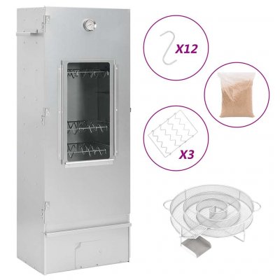 VIDAXL Fumoir &agrave; four &agrave; BBQ g&eacute;n&eacute;rateur de fum&eacute;e froide acier galvanis&eacute;