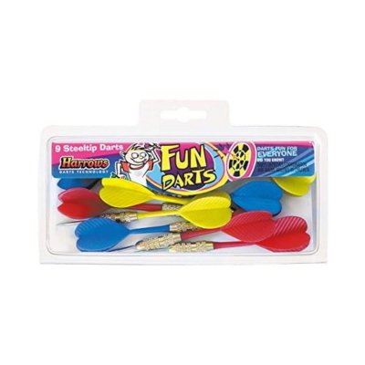 HARROWS Fun Darts  Bo&icirc;te 9 fl&eacute;chettes pointe acier