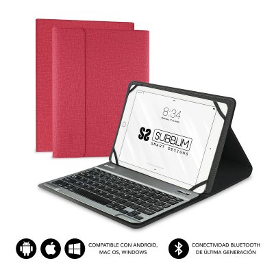 SUBBLIM Funda tablet  keytab pro bluetooth 10,1 red SUB-KT2-BT0003