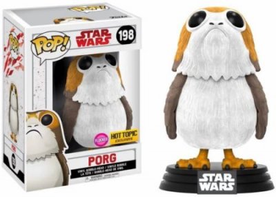 FUNKO  -  - star wars les derniers jedi figurine pop porg floqu&eacute;