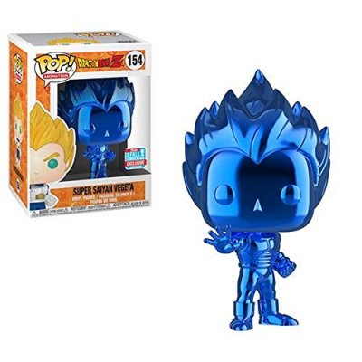 FUNKO  Pop! Vinyl Super Saiyan Vegeta Blue Chrome Nycc 2018 + Pop Protector