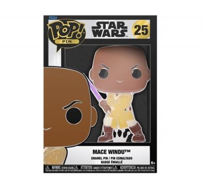 FUNKO  Star Wars POP! Pin pin's &eacute;maill&eacute; Mace Windu 10 cm- - Badges et