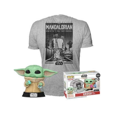 FUNKO  Star Wars The Mandalorian POP! & Tee Box Grogu Cookie- - T-shir