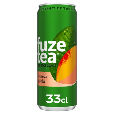 FUZETEA FUZE TEA Boisson au th&eacute; saveur p&ecirc;che canette slim de 33 cl - Lot de 24