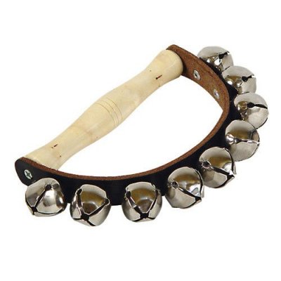 FUZEAU  - 70524 - Couronne de 9 grelots - Cuir avec poign&eacute;e en bois - Ergonomique - D&egrave;s 5 ans