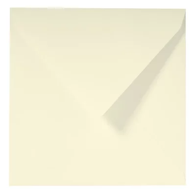 G.LALO  25 Enveloppes Doubl&eacute;es Verg&eacute; 165x165mm Gomm&eacute;es Ivoire