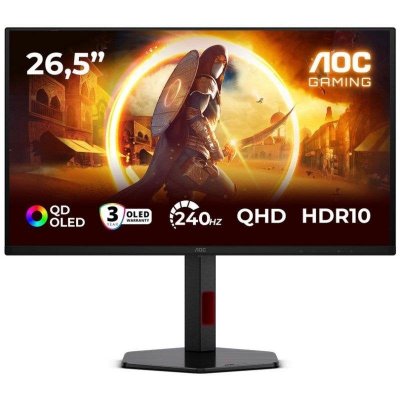 AOC G4 Q27G4ZDR &eacute;cran plat de PC 67,3 cm (26.5"") 2560 x 1440 pixels Quad HD QD-OLED Noir, Rouge
