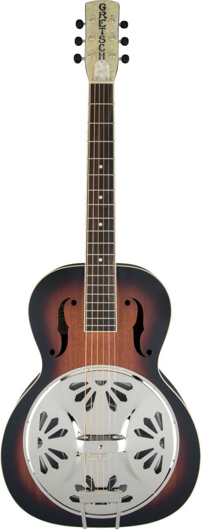GRETSCH GUITARS G9220 Bobtail Roundneck Ae Mahogany Body Spider Cone Resonator Guitar Fishman Nashville Resonat