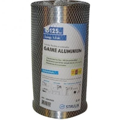 AUTOGYRE Gaine flexible alu 1.50M diam&egrave;tre 125 pour hotte TEN tolerie