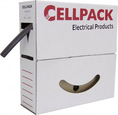 CELLPACK Gaine thermor&eacute;tractable sans colle 2:1 127049 noir &Oslash; avant retreint: 4.80 mm 10 m
