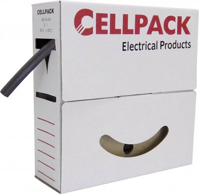 CELLPACK Gaine thermor&eacute;tractable sans colle 3:1 127118 noir &Oslash; avant retreint: 9 mm 10 m
