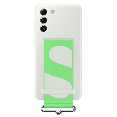 SAMSUNG Galaxy S21Fe Coque Silicone avec lani&egrave;re Blanc  - EF-GG990TWEGWW
