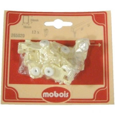 Galet pour tringle chemin de fer - lot de 12 - 24x16 mm - Mobois
