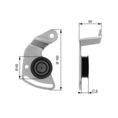 GATES Galet tendeur de courroie d'accessoire  T36018