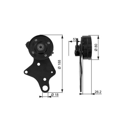 GATES Galet tendeur de courroie d'accessoire  T36024