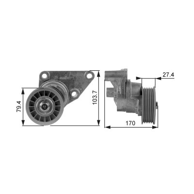 GATES Galet tendeur de courroie d'accessoire  T38158