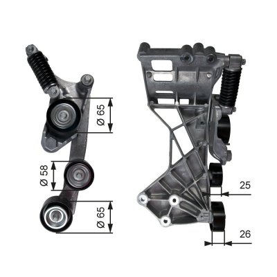GATES Galet tendeur de courroie d'accessoire  T39136