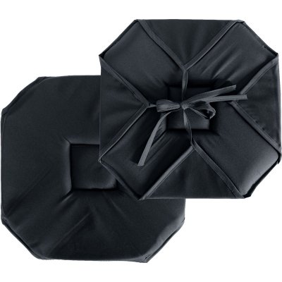 HOMEMAISON Galette de chaise &agrave; rabats et nouettes - Gris Fonc&eacute; - 40 x 40 cm