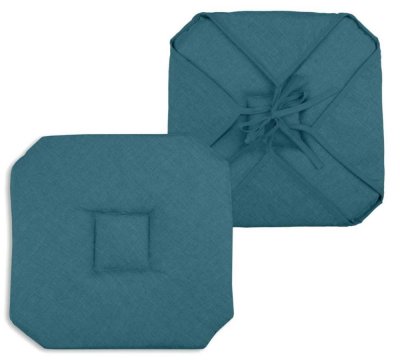 LOVELY CASA Galette de chaise italienne et unie Turquoise 40 x 40 cm - Turquoise
