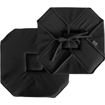 HOMEMAISON Galette de Chaise Plate Unie &agrave; Rabats et Nouettes Noir 40 x 40 cm