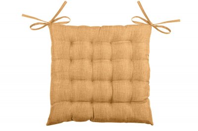 LOVELY CASA Galette de chaise unie en 16 points Camel 40 x 40 cm - Camel