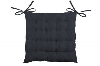 LOVELY CASA Galette de chaise unie en 16 points Charbon 40 x 40 cm - Charbon