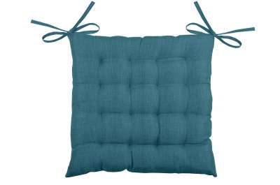 LOVELY CASA Galette de chaise unie en 16 points Turquoise 40 x 40 cm - Turquoise