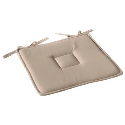  Galette Plate Unie en Coton Passe Poil et Nouettes Naturel 40 x 40 cm