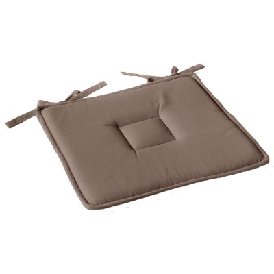 HOME MAISON Galette plate unie en coton passepoil et nouettes - VISON - 40 x 40 cm