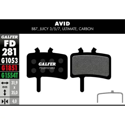 GALFER  Standard Avid Bb7 Carbon Juicy 3/5/7/ultimate Noir