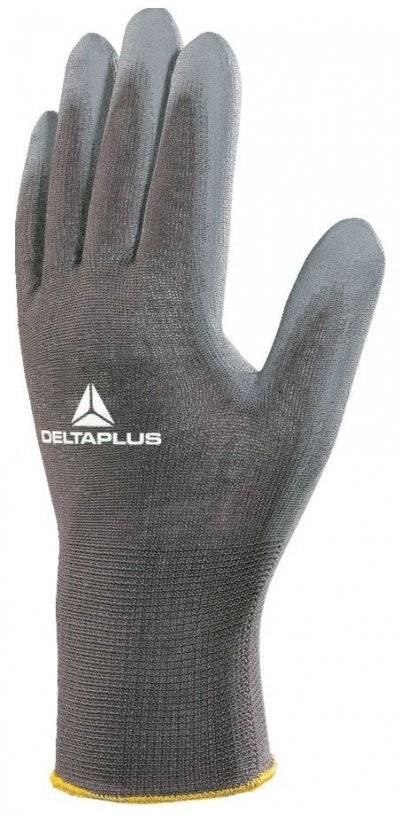 DELTA PLUS Gant tricot plyamide - gris - paume enduit pu - La paire T10