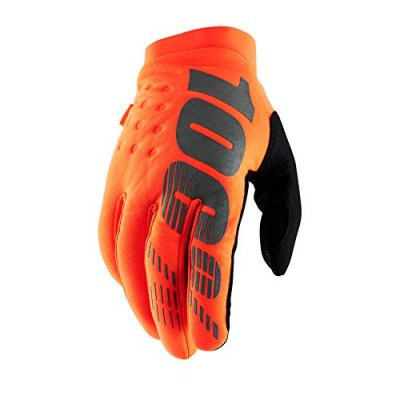 100% Gants  BRISKER  pour Homme &ndash; Orange Fluo/Noir, Taille XL