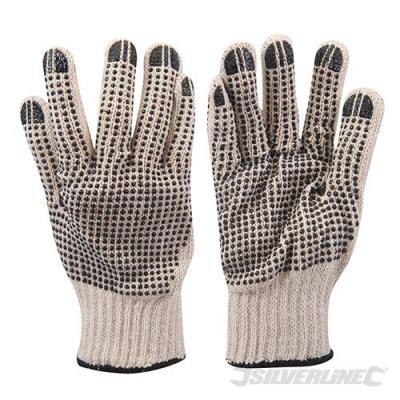 SILVERLINE Gants &agrave; points PVC sur paume et revers Taille unique  783131