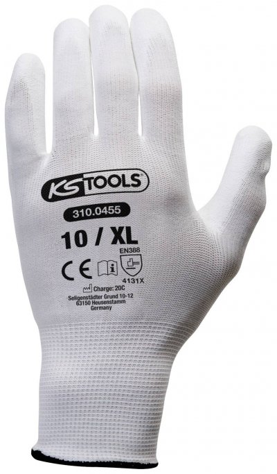 KS TOOLS Gants avec enduction polyur&eacute;thane sur paume Taille XL, 12 paires