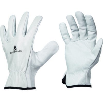 DELTA PLUS Gants De Manutention Tout Fleur De Bovin Gris Lisere Rouge Dpfbn49