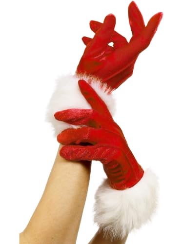 PL RH SMITH & SONS WIGMAKERS LTD TRADING AS SMIFFY S, Gants Miss Santa Velours Et Fourrure - Rouge