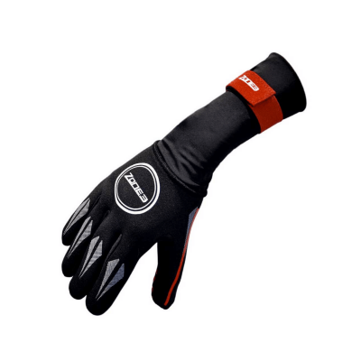 ZONE3 Gants  de Natation Noir Rouge, Taille L