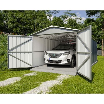 M&S Garage m&eacute;tal gris Yardmaster 17,36 up2; + kit d'ancrage
