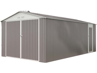 HABITAT ET JARDIN Garage m&eacute;tal ""Nevada"" avec porte battante - 18,56 m&sup2;