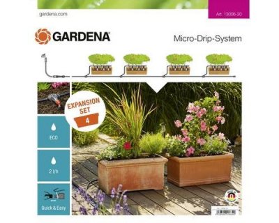 GARDENA  Micro-drip System Planters Expansion Set Noir