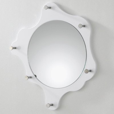 Garderobe murale ronde avec miroir 6 crochets en acier