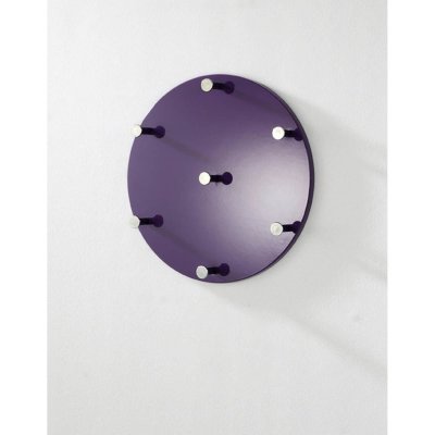 GENERIQUE Garderobe murale ronde laqu&eacute;e violet crochet en acier chrom&eacute;
