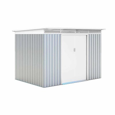 GARDIUN  Abris en M&eacute;tal London Argent/Blanc 5,71 m&sup2; Extrior - KIS12136